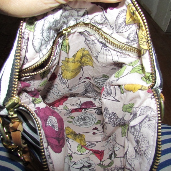 Brown and Black Striped Crossbody Bag - Picture 3 of 5